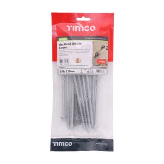 TIMCO Heavy Duty Timber Screws Hex Flange Head Exterior Silver - 8.0 x 150