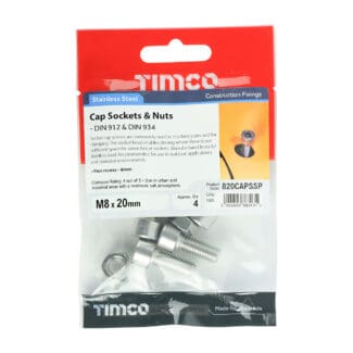 TIMCO Cap Socket Screws DIN912 A2 Stainless Steel - M8 x 20