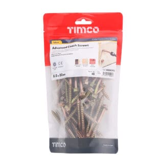 Timco Advanced Coach Screws Hex Flange Yellow  - 8.0 x 80