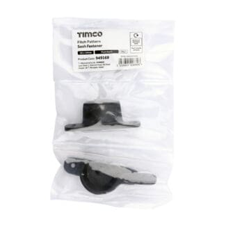 Timco Fitch Pattern Sash Fastener Matt Black  - 68 x 14