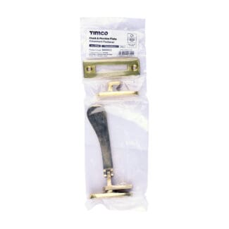 Timco Hook & Mortice Plate Casement Fastener Polished Brass  - 54 x 19