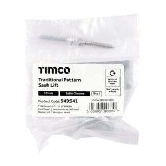 Timco Traditional Pattern Sash Lift Satin Chrome  - 52mm