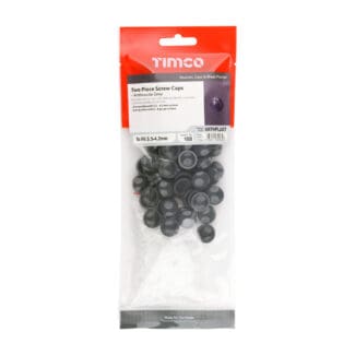 TIMCO Two Piece Screw Caps Anthracite Grey - To Fit 3.5 to 4.2 Screw