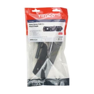 TIMCO Heavy Duty Hasp & Staple Secure Bolt On Black - 10"