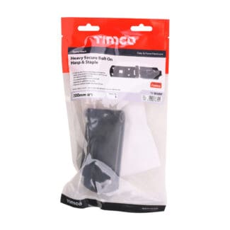 TIMCO Heavy Duty Hasp & Staple Secure Bolt On Black - 8"