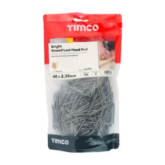 TIMCO Round Lost Head Nails Bright - 40 x 2.36