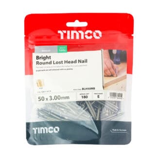 TIMCO Round Lost Head Nails Bright - 50 x 3.00