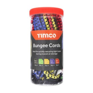 TIMCO Bungee Cords with Laminated Hook Mixed Pack - 20pcs