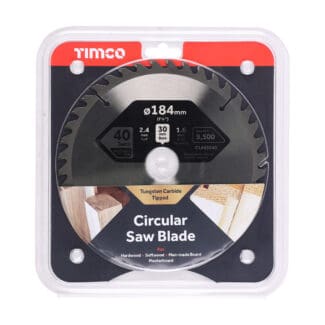 TIMCO Circular Saw Blade Trimming/Crosscut Medium/Fine - 184 x 30 x 40T