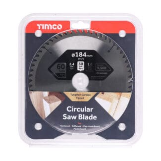 TIMCO Circular Saw Blade Fine Trim/Finishing Extra Fine - 184 x 30 x 60T