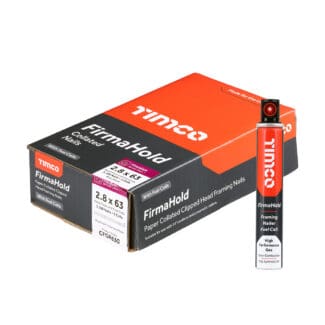TIMCO FirmaHold Collated Clipped Head Ring Shank Firmagalv Nails & Fuel Cells - 2.8 x 63/1CFC