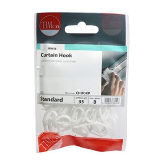 TIMCO Plastic Curtain Hooks White -