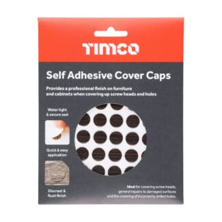 TIMCO Self-Adhesive Screw Cover Caps African Hardwood - 13mm