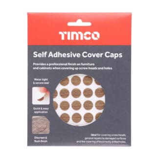 TIMCO Self-Adhesive Screw Cover Caps Dijon Walnut - 13mm