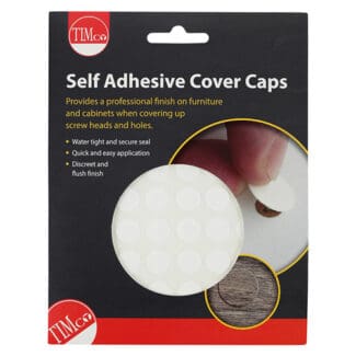 TIMCO Self-Adhesive Screw Cover Caps White Matt - 13mm