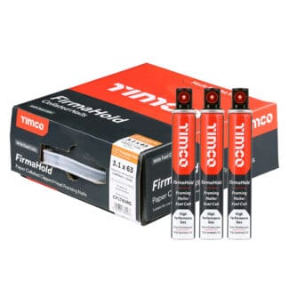 TIMCO FirmaHold Collated Clipped Head Ring Shank Firmagalv+ Nails & Fuel Cells - 3.1 x 63/3CFC