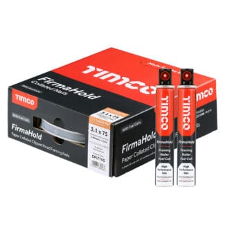 TIMCO FirmaHold Collated Clipped Head Ring Shank Firmagalv+ Nails & Fuel Cells - 3.1 x 75/2CFC