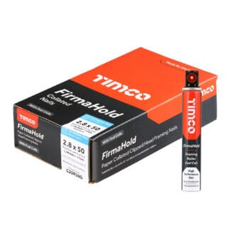 TIMCO FirmaHold Collated Clipped Head Ring Shank A2 Stainless Steel Nails & Fuel Cells - 2.8 x 50/1CFC