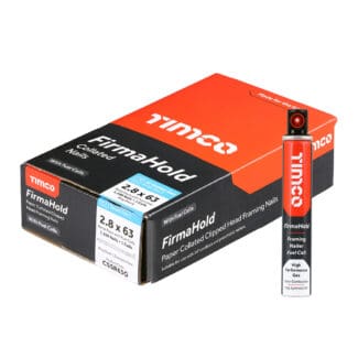 TIMCO FirmaHold Collated Clipped Head Ring Shank A2 Stainless Steel Nails & Fuel Cells - 2.8 x 63/1CFC