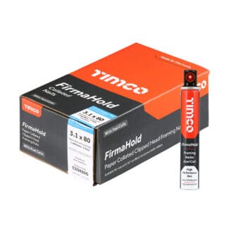 TIMCO FirmaHold Collated Clipped Head Ring Shank A2 Stainless Steel Nails & Fuel Cells - 3.1 x 80/1CFC