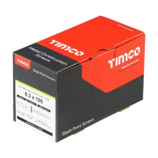 TIMCO Slash Point Sheet Metal to Timber Screws Exterior Silver with EPDM Washer - 6.3 x 100