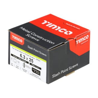 TIMCO Slash Point Sheet Metal to Timber Screws Exterior Silver with EPDM Washer - 6.3 x 25