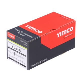 TIMCO Slash Point Sheet Metal to Timber Screws Exterior Silver with EPDM Washer - 6.3 x 80