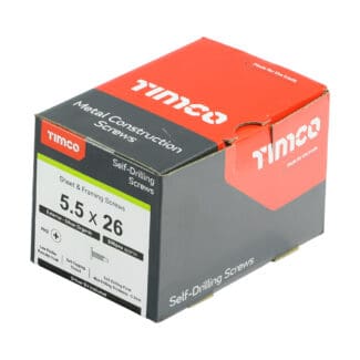 TIMCO Self-Drilling Metal Framing Low Profile Pancake Head Exterior Silver Screws - 5.5 x 26