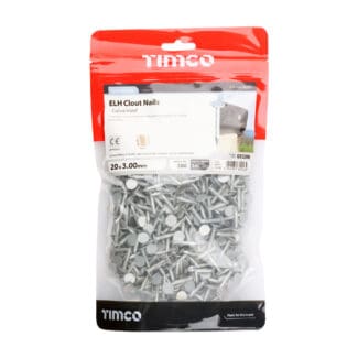 TIMCO Extra Large Head Clout Nails Galvanised - 20 x 3.00