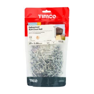 TIMCO Extra Large Head Clout Nails Galvanised - 25 x 3.00