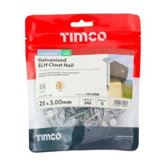 TIMCO Extra Large Head Clout Nails Galvanised - 25 x 3.00