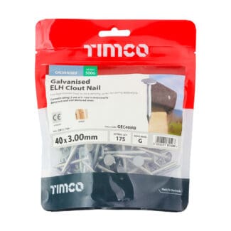 TIMCO Extra Large Head Clout Nails Galvanised - 40 x 3.00