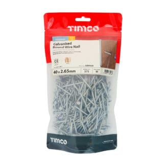 TIMCO Round Wire Nails Galvanised - 40 x 2.65