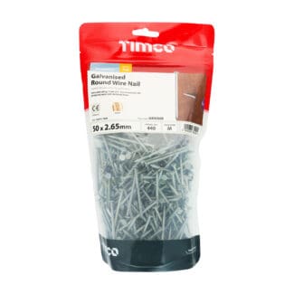 TIMCO Round Wire Nails Galvanised - 50 x 2.65
