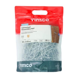 TIMCO Round Wire Nails Galvanised - 50 x 2.65