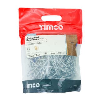 TIMCO Round Wire Nails Galvanised - 75 x 3.75