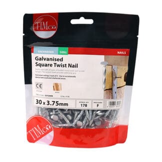 TIMCO Square Twist Nails Galvanised - 30 x 3.75