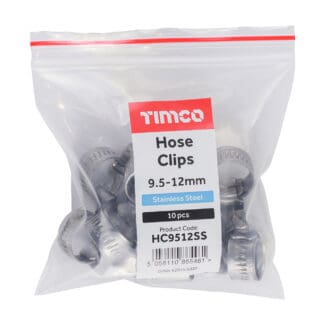 TIMCO Hose Clips A2 Stainless Steel - 9.5-12mm
