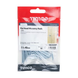TIMCO Masonry Nails Zinc - 2.5 x 40