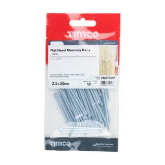 TIMCO Masonry Nails Zinc - 2.5 x 50