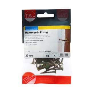 TIMCO Plasterboard Hammer-In Fixings - 4 x 30mm