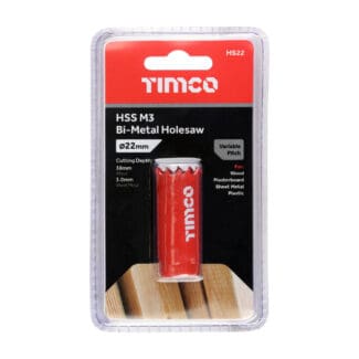 TIMCO M3 Bi-Metal Holesaw Variable - 22mm