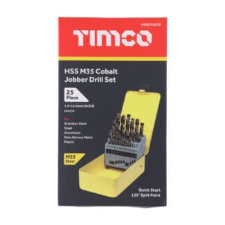 TIMCO Ground Jobber Drills Set Cobalt M35 - 25pcs