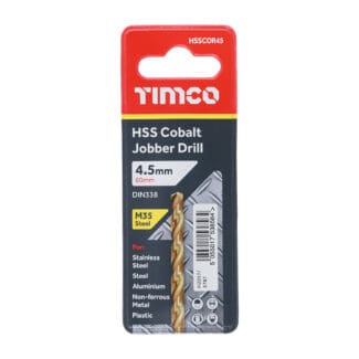 TIMCO Ground Jobber Drills - Cobalt M35 - 4.5mm