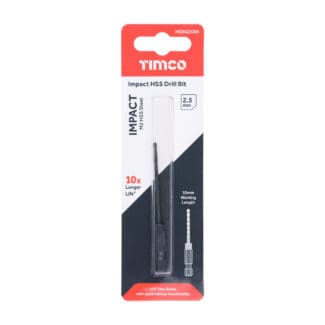 TIMCO X6 HSS Impact Drill Bits - 2.5mm