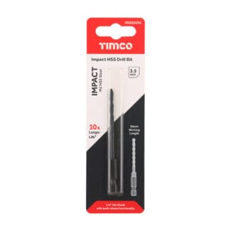 TIMCO X6 HSS Impact Drill Bits - 3.5mm