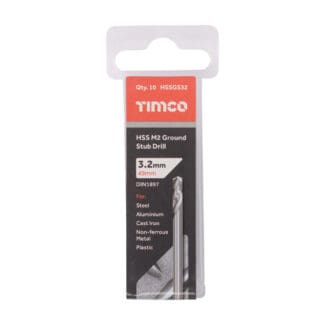 TIMCO Ground Stub Drills HSS M2 - 3.2mm
