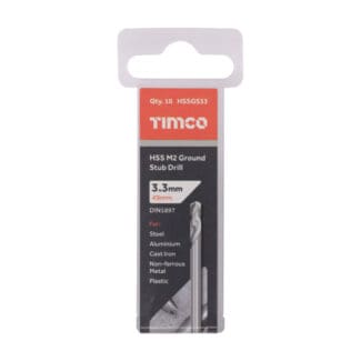 TIMCO Ground Stub Drills HSS M2 - 3.3mm