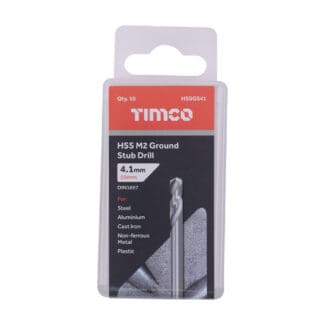 TIMCO Ground Stub Drills HSS M2 - 4.1mm