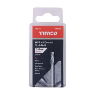 TIMCO Ground Stub Drills HSS M2 - 5.0mm